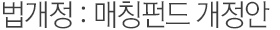 법개정 : 매칭펀드 개정안