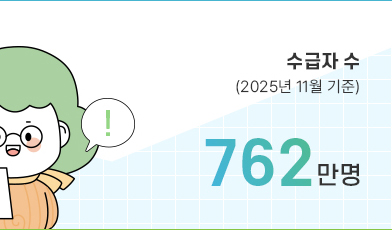 수급자 수(2025년 11월 기준) 762만명