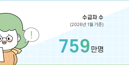 수급자 수(2026년 1월 기준) 759만명